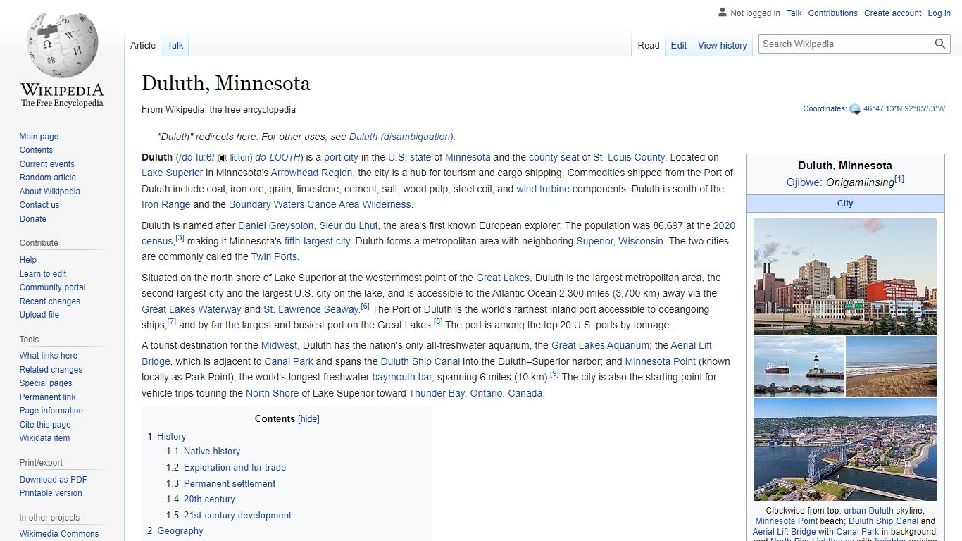 Duluth, Minnesota - Wikipedia